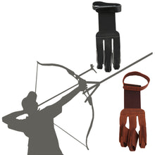 Load image into Gallery viewer, Archery Protect Glove 3 Fingers Pull Bow arrow Leather Shooting Gloves drop shipping